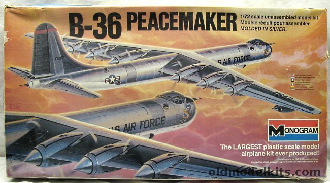 Monogram 1/72 Convair B-36 Peacemaker Bomber, 5703 plastic model kit